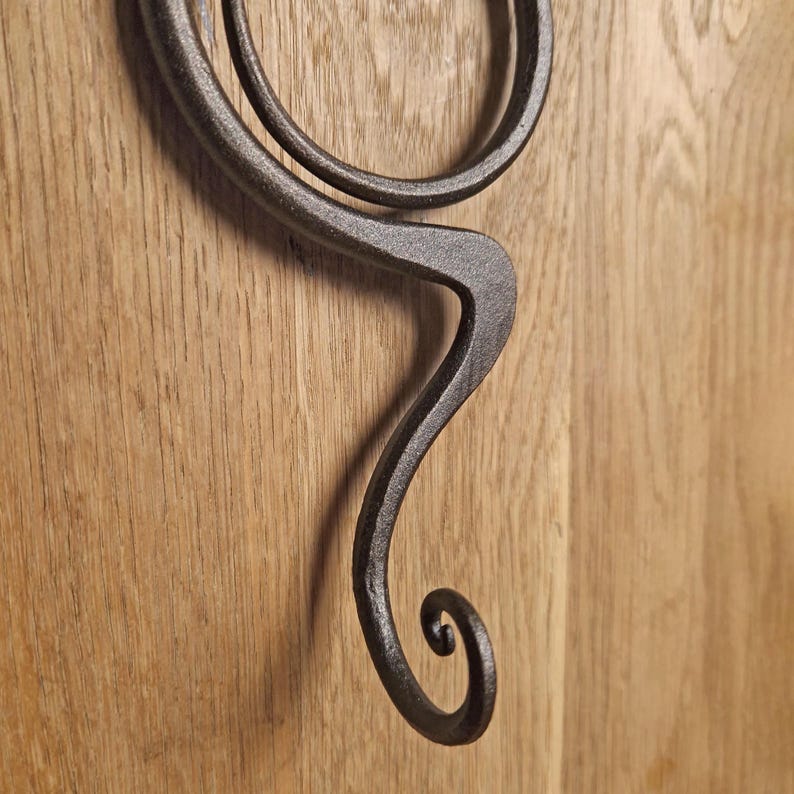 Wrought iron Arty Circle hook. Forged Towel hook. Robe hooks. Bathroom hooks. Metal hooks. Metal hanger. Wall hanger. Rustic iron robe hook image 7