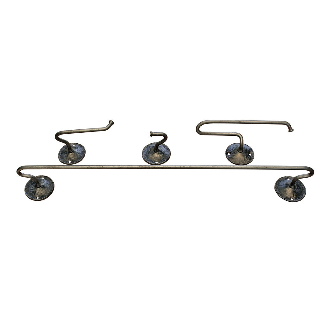 Wrought Iron Bathroom 4piece Set Towel Bar Toilet Paper Etsy