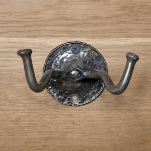 Double Towel Hook, Wrought iron towel hook, Robe metal hooks, Bathroom hooks, Bathroom accessories, Rustic Coat Hooks, Kitchen iron hooks