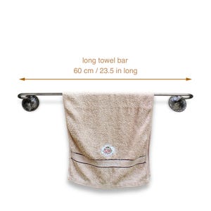 Forged iron towel bar, Wrought iron towel bar, Rustic long towel holder, bathroom towel rack or rod, Bathroom accessories