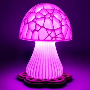 Mushroom - 3D Printed Accent Lamp, Novelty Lamp, LED Light, Ambient Light, Small Accent Lamp, Decoration Gifts, 90s, 60s, Retro Vintage Genz