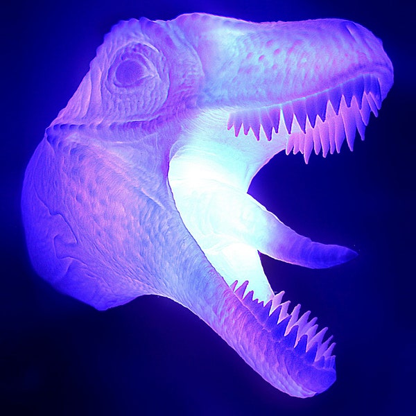 Velociraptor - Wall Hanging 3D Printed Accent Lamp, Jurassic, Novelty Lamp, LED Light, Ambient Light, Small Accent Lamp, Decoration Gifts