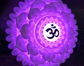Yoga "Om" Mandala - 3D Printed Wall Light, Novelty Lamp, LED Light, Decoration Gifts