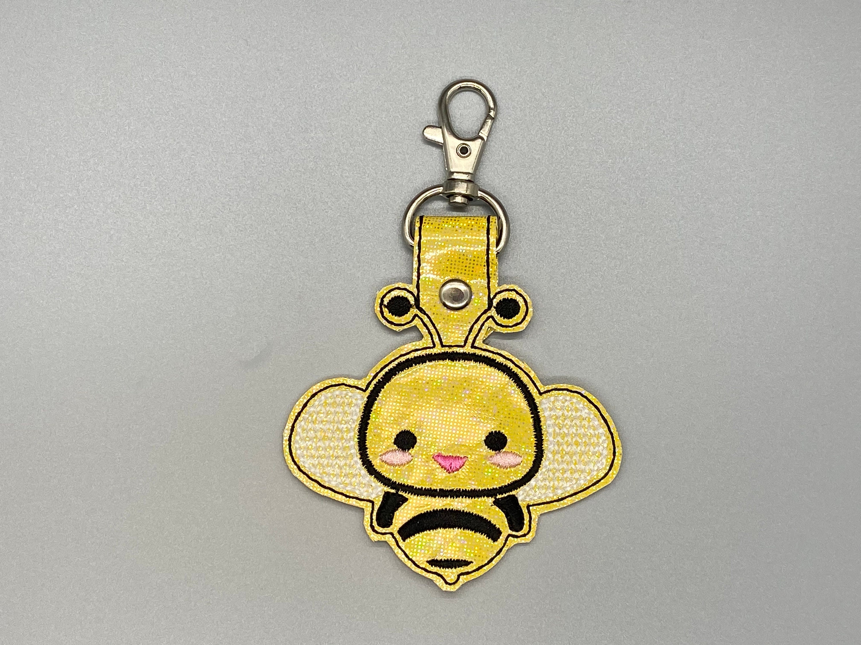 Happy Bee Keychain Etsy