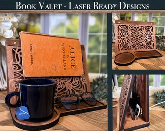 Book Valet Fichier découpé au laser numérique - Idéal pour offrir en cadeaux - Téléchargement numérique - SVG PDF DXF par Welcome Home Custom