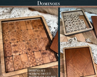 Dominoes Game Laser Ready Design File SVG - Family Game Night - Digital Download - Family Heirloom Board Game - by Welcome Home Custom