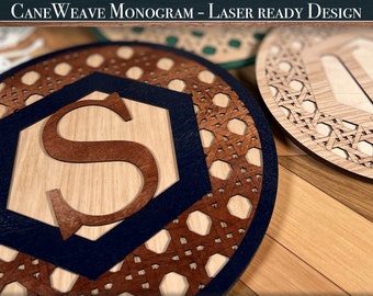 Cane Weave Rattan Monogram Sign SVG Laser cut files for Glowforge projects - Whole Alphabet Digital Download files by Welcome Home Custom