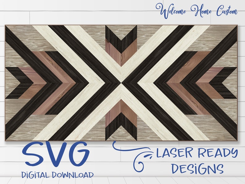 Barn Quilt SVG Laser cut files for Glowforge projects with Navajo inspired design mini quilt SVG file by Welcome Home Custom 