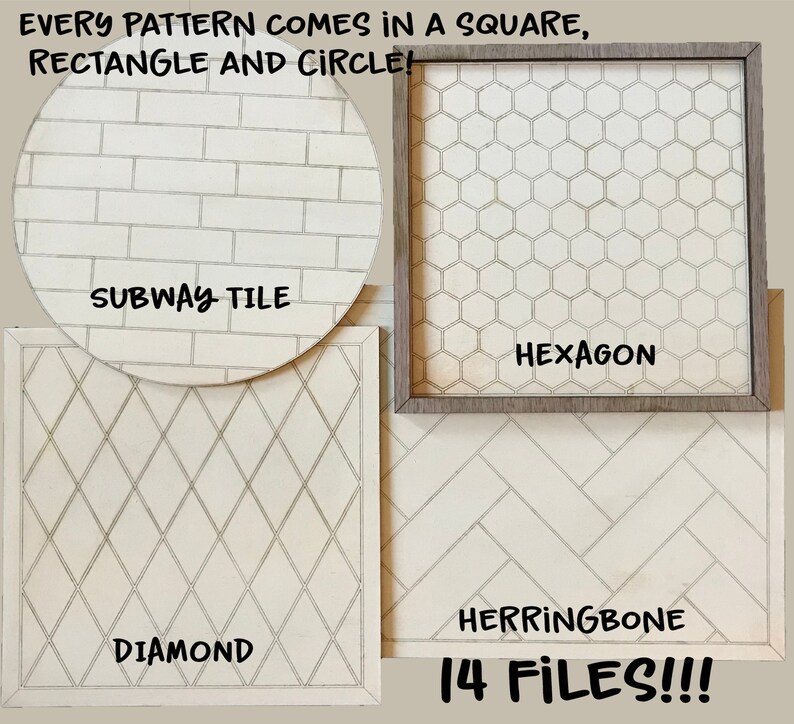 Download Patterns for Glowforge SVG Herringbone Subway Tile Hexagon ...