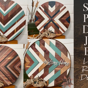 16 inch Quilt Laser Cut File Bundle CIRCLE Round Wood quilt pattern Chevron, Aztec, Boho patterns for Lasers such as Glowforge SVG PDF image 1