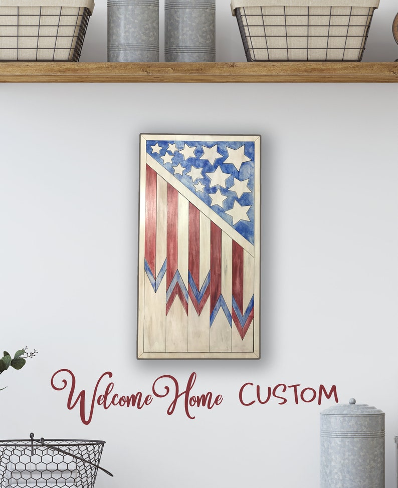 Great Farmhouse Decor SVG American Flag Laser Cut file for Glowforge and other laser cutters