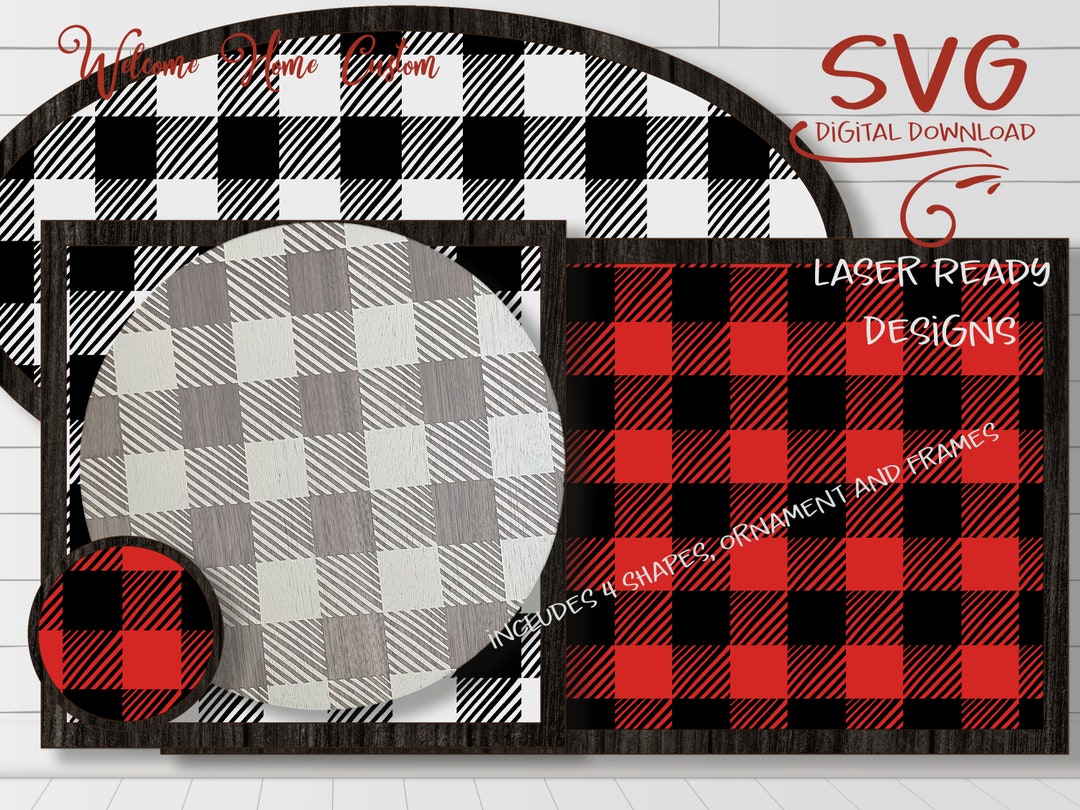 Bundle Buffalo Plaid SVG Laser Cut Files for Glowforge Digital Download ...