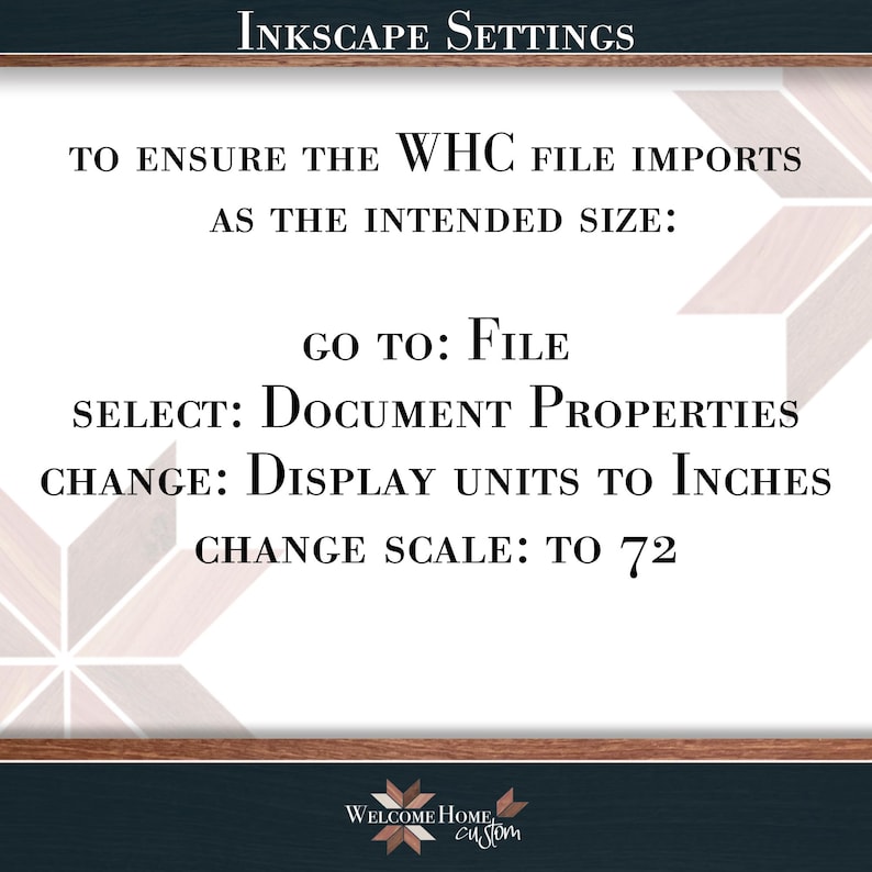 Inkscape import settings card for opening the cut files at the intended size on a laser.