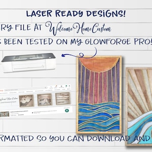 Ocean SVG Laser cut Files Sea at Day Sea at night Wood Quilt SVG DIY paint kit for make and take party Welcome Home Custom image 3