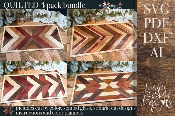 Address Sign Laser SVG Files Wood Quilt BUNDLE - Cut by Number - Barn quilt SVG - Chevron, Aztec, Southwest, Arrow - Welcome Home Custom