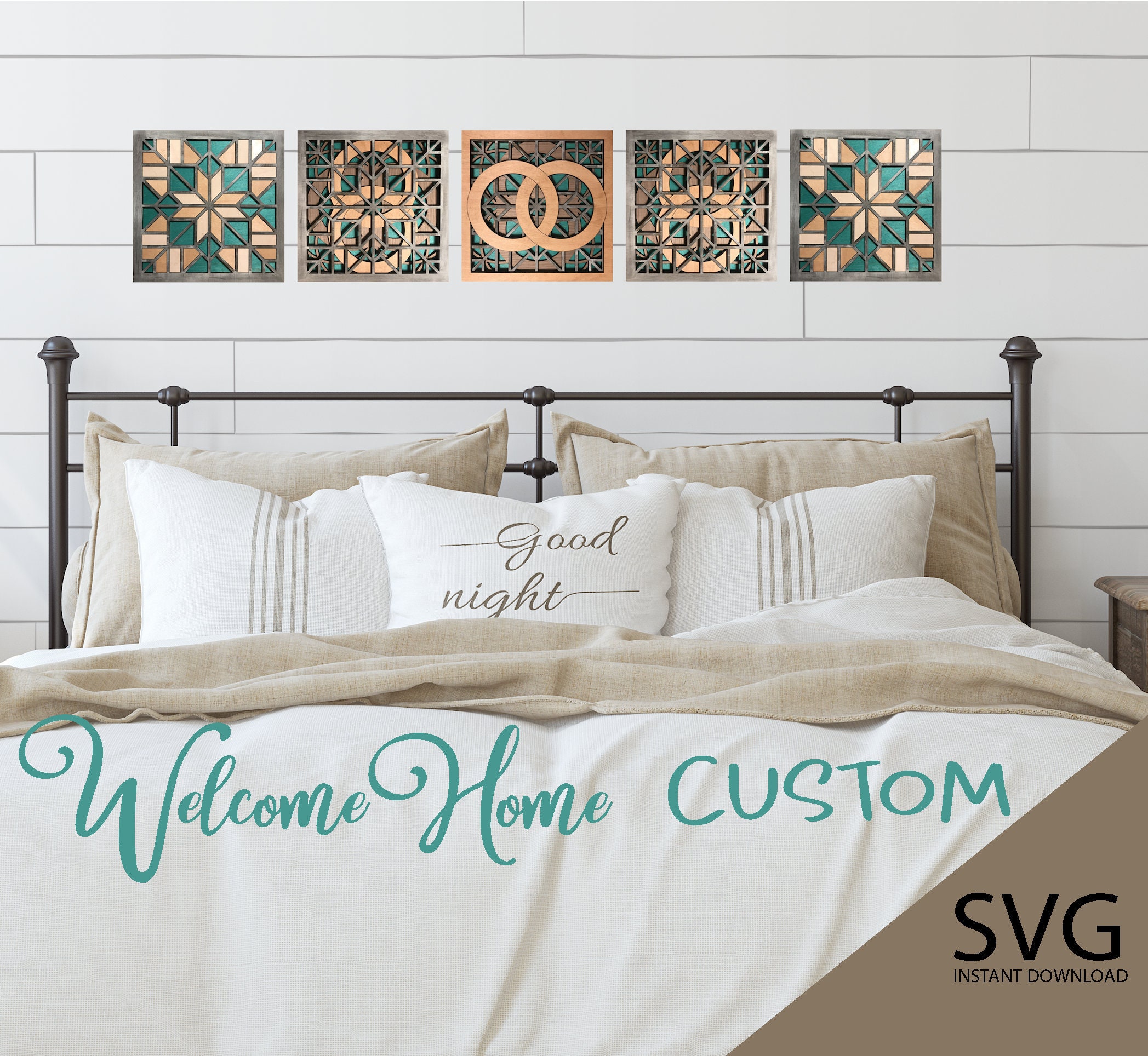 Download Quilt Svg Double Rings Glowforge Cut File Wedding Ring Modern Etsy