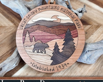 Great Smoky Mountains National Park: Laser Ready Ornament (SVG, PDF)