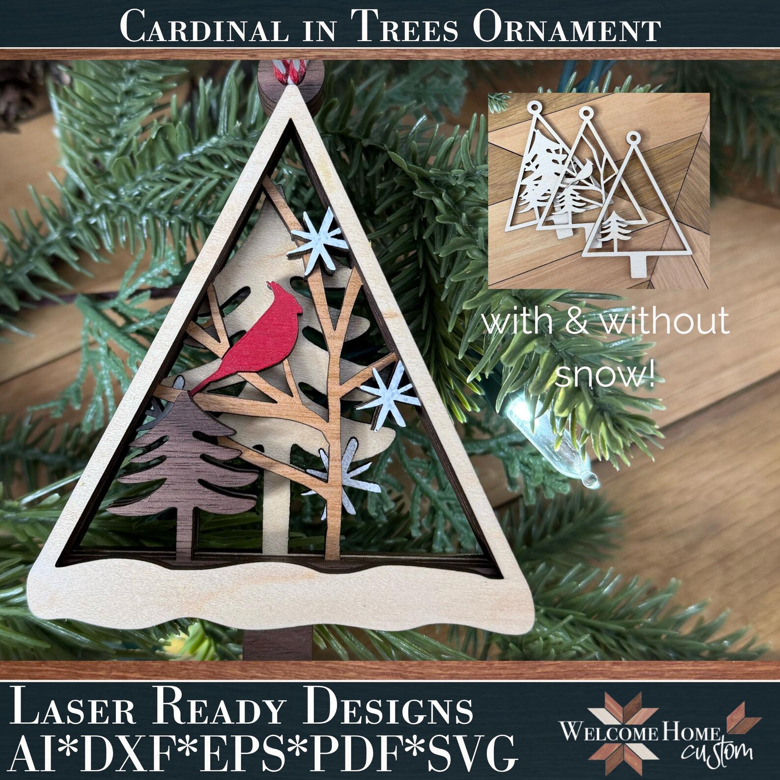 Cardinal Cut File Cardinal Ornament Laser Cut Files - Memorial Ornament - Digital File ...