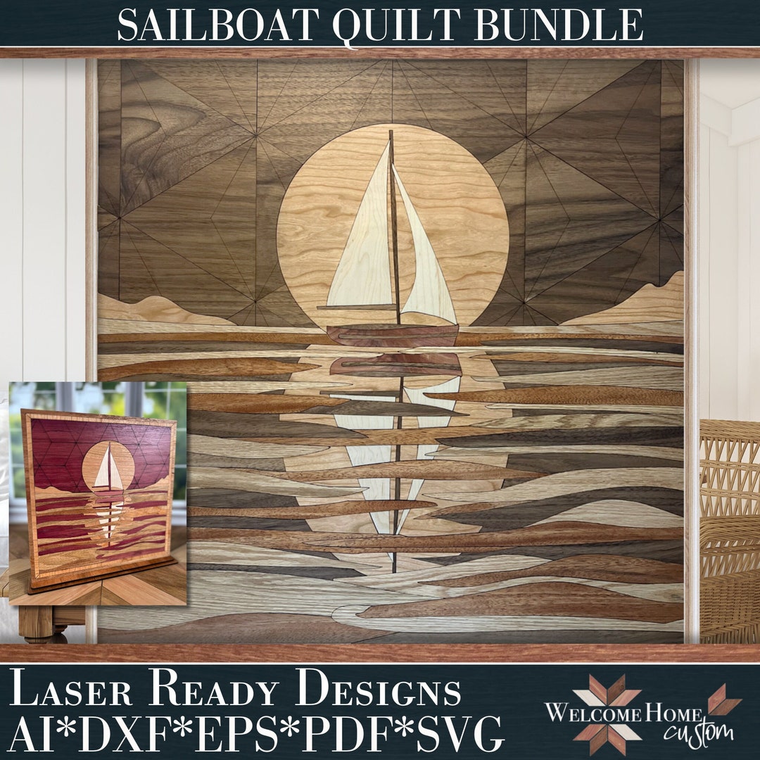 Sailboat on Lake Digital Download SVG Laser Cut Files Glowforge ...