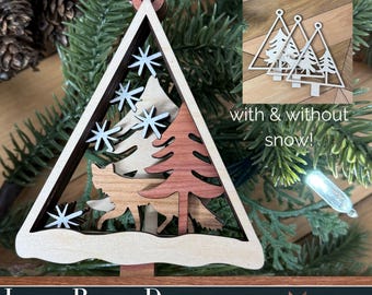 FOX Ornament SVG laser cut files - Fox Christmas Ornament - Baby First Ornament - Stocking tag - Digital File Download