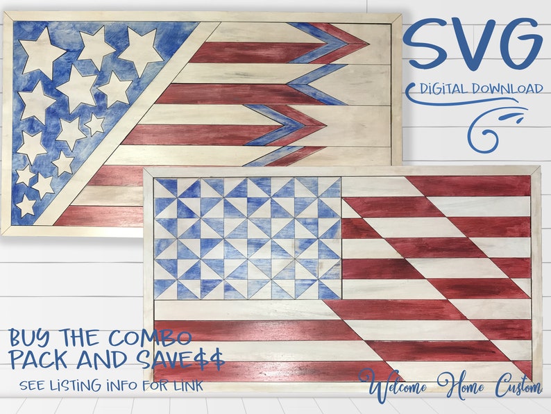 Great Farmhouse Decor SVG American Flag Laser Cut file for Glowforge and other laser cutters