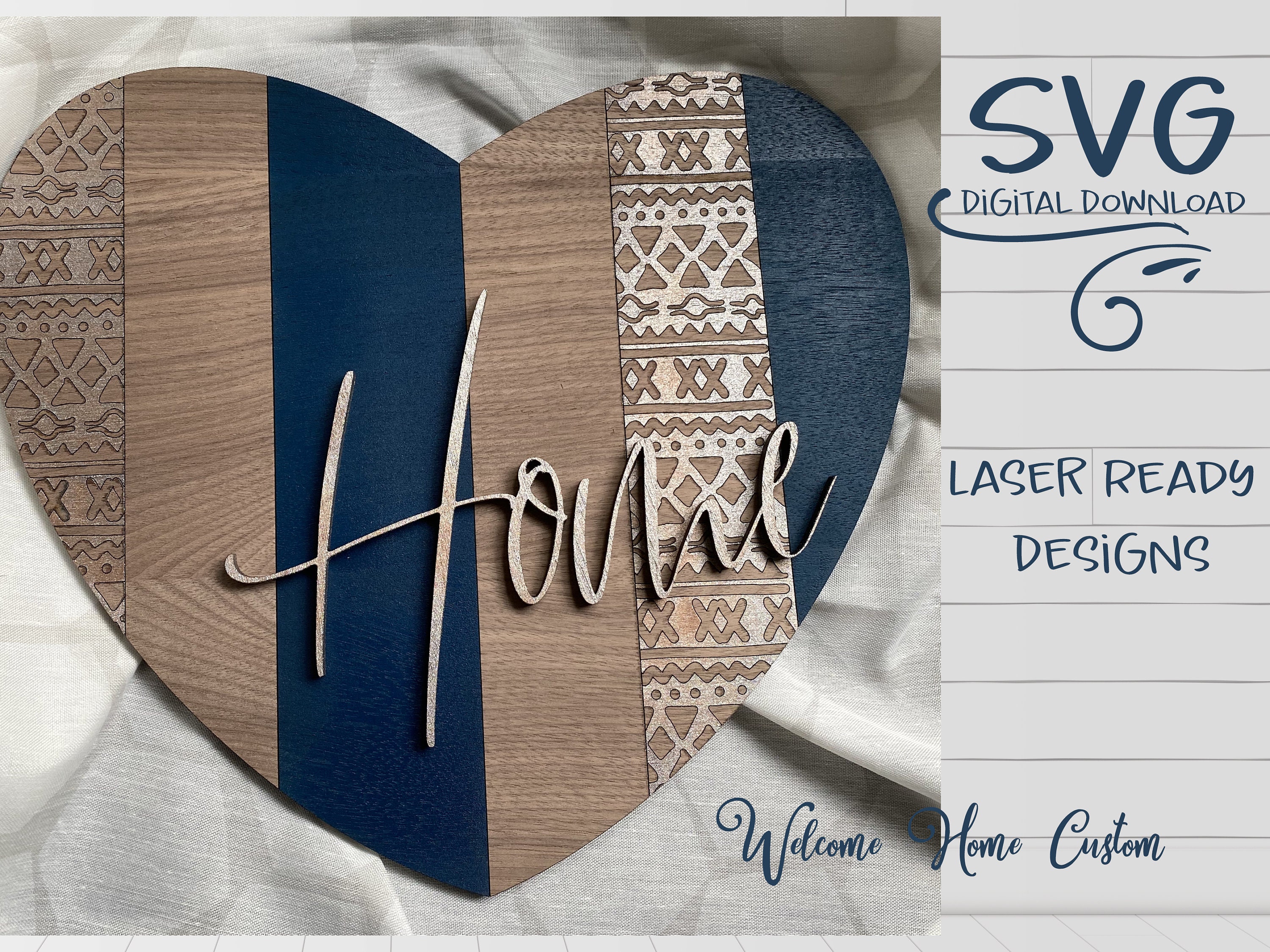 Herz und Zuhause SVG Laser cut Dateien für Laser wie ...