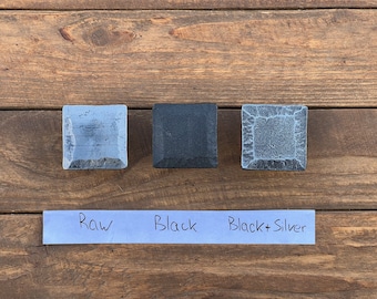 Hand Forged Hammered Iron Drawer Cabinet Knob. 2” Square Hammered Knob. Rustic Cabinet and Drawer Knob.