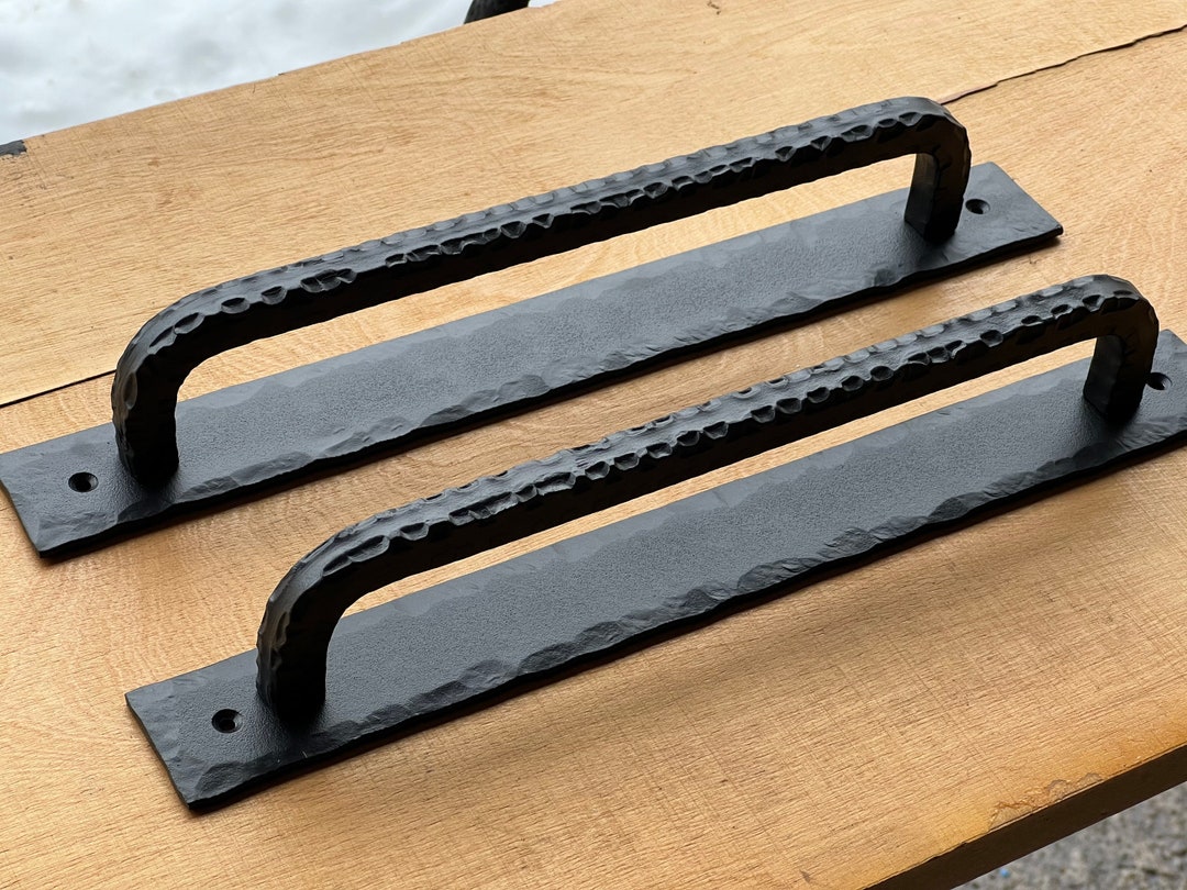Wrought Iron Rustic Door Handle. Hand Drawer Handle. Door Pull
