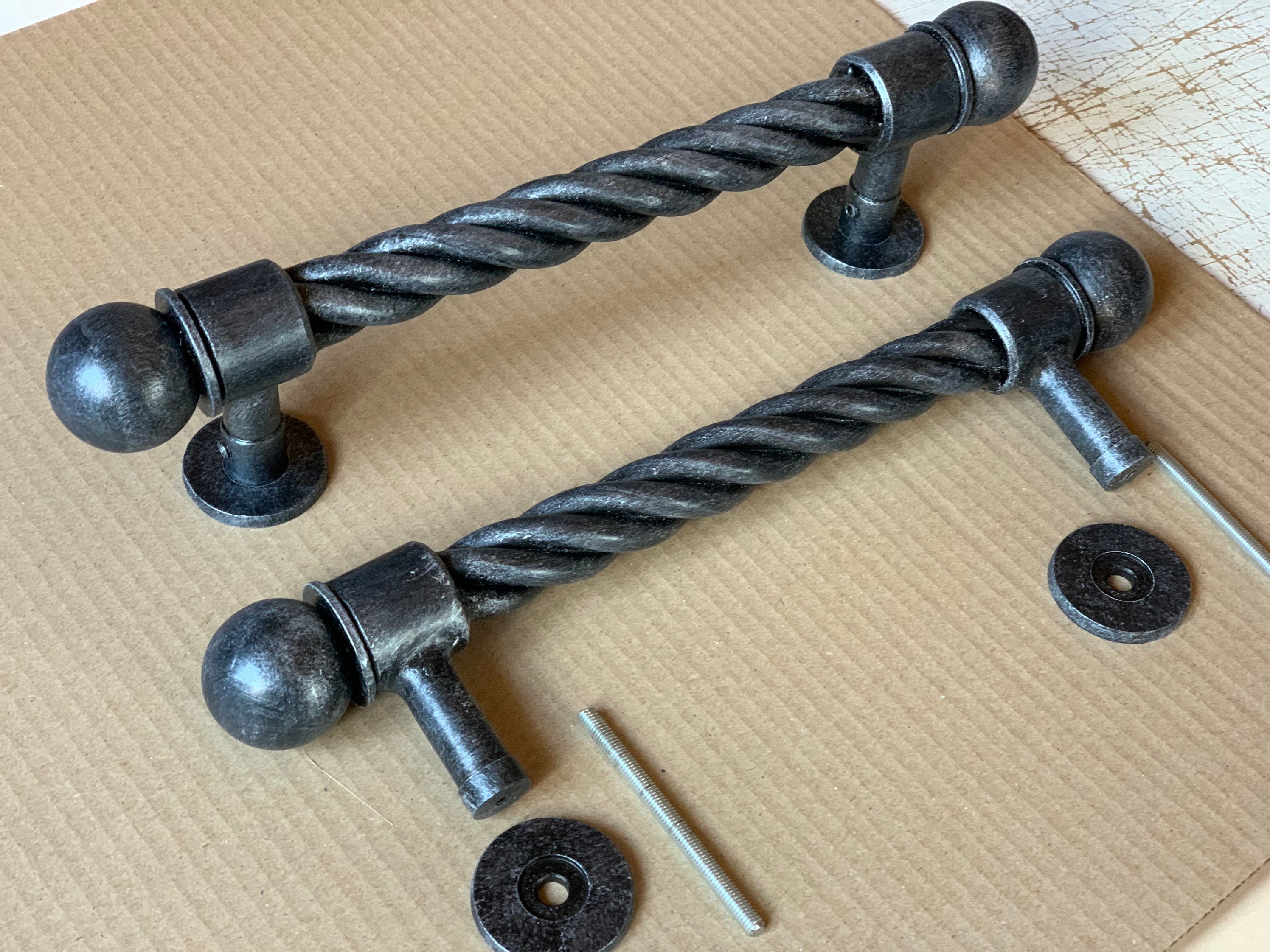 Back to back door handles. Set of door handles. Wrought iron Etsy