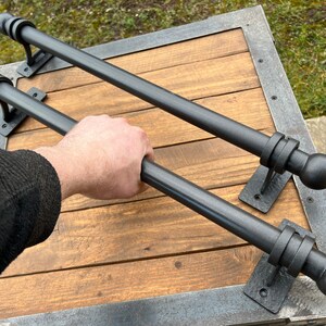 24” Massive iron door handle. Barn door pull. Rustic door decor. Door hardware. Door handle. Wrought iron door handle. bild 7