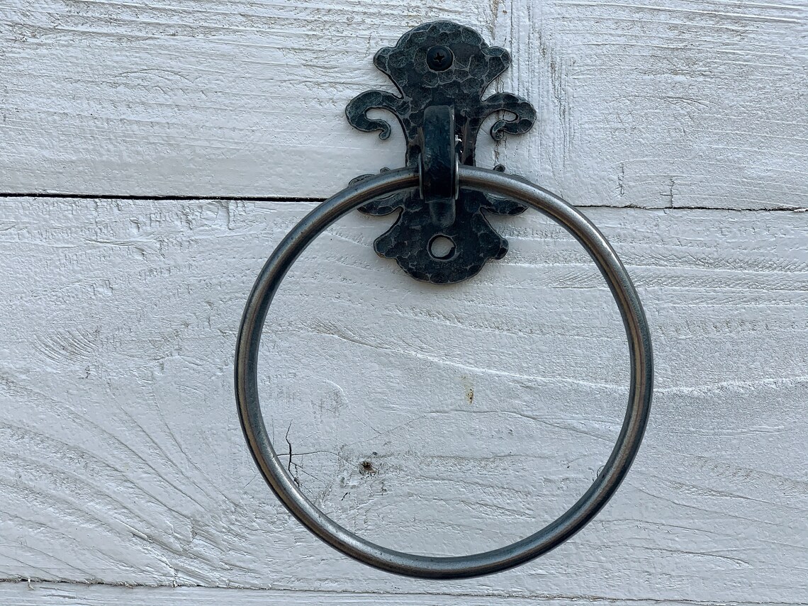 Wrought Iron Towel Ring / Bathroom Accessories / Towel Holder Etsy