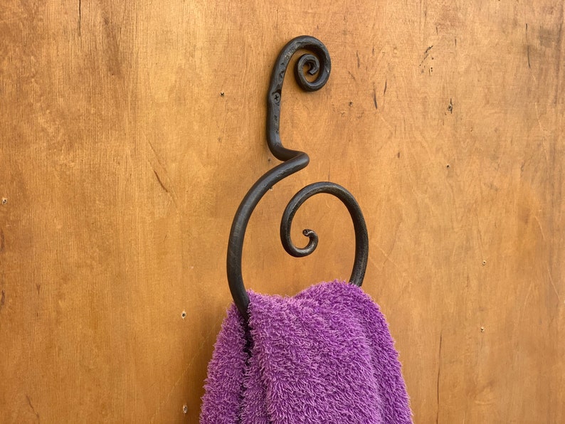 Wrought iron towel ring / blacksmith made / bathroom Etsy