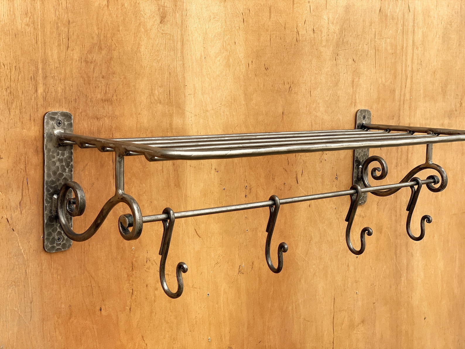 Wrought Iron Towel Rack With Shelf. Towel Holder. Towel Rack. Etsy