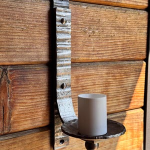 New Wrought iron candle wall sconce. Wall forged candle holder. Ideal for interior design. Wall decor. Candle sconce. Rustic candle holder.