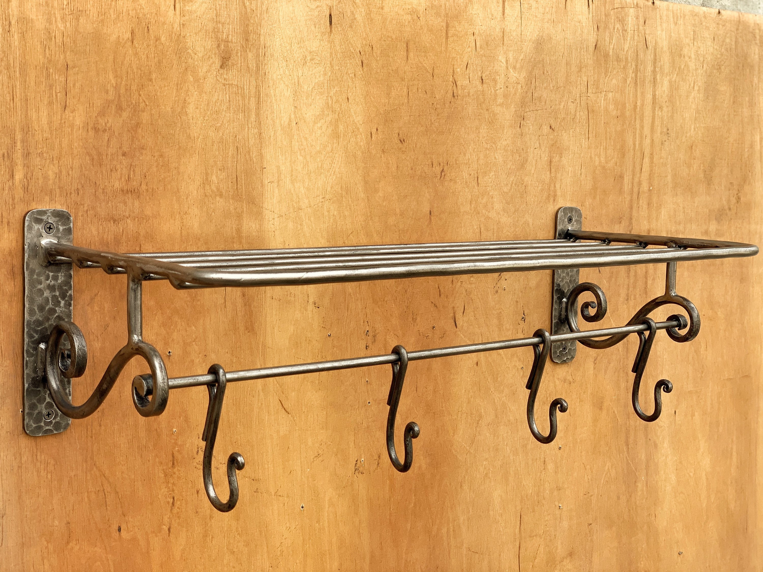 Wrought Iron Towel Rack With Shelf. Towel holder. Towel rack. Etsy