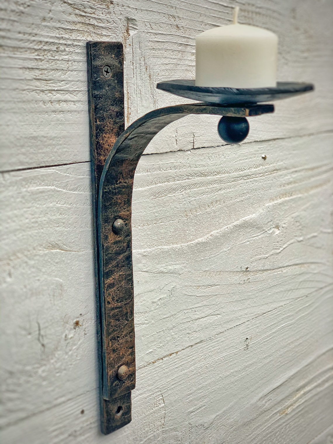 Wrought Iron Candle Wall Sconce. Iron Wall Candle Holder. Etsy