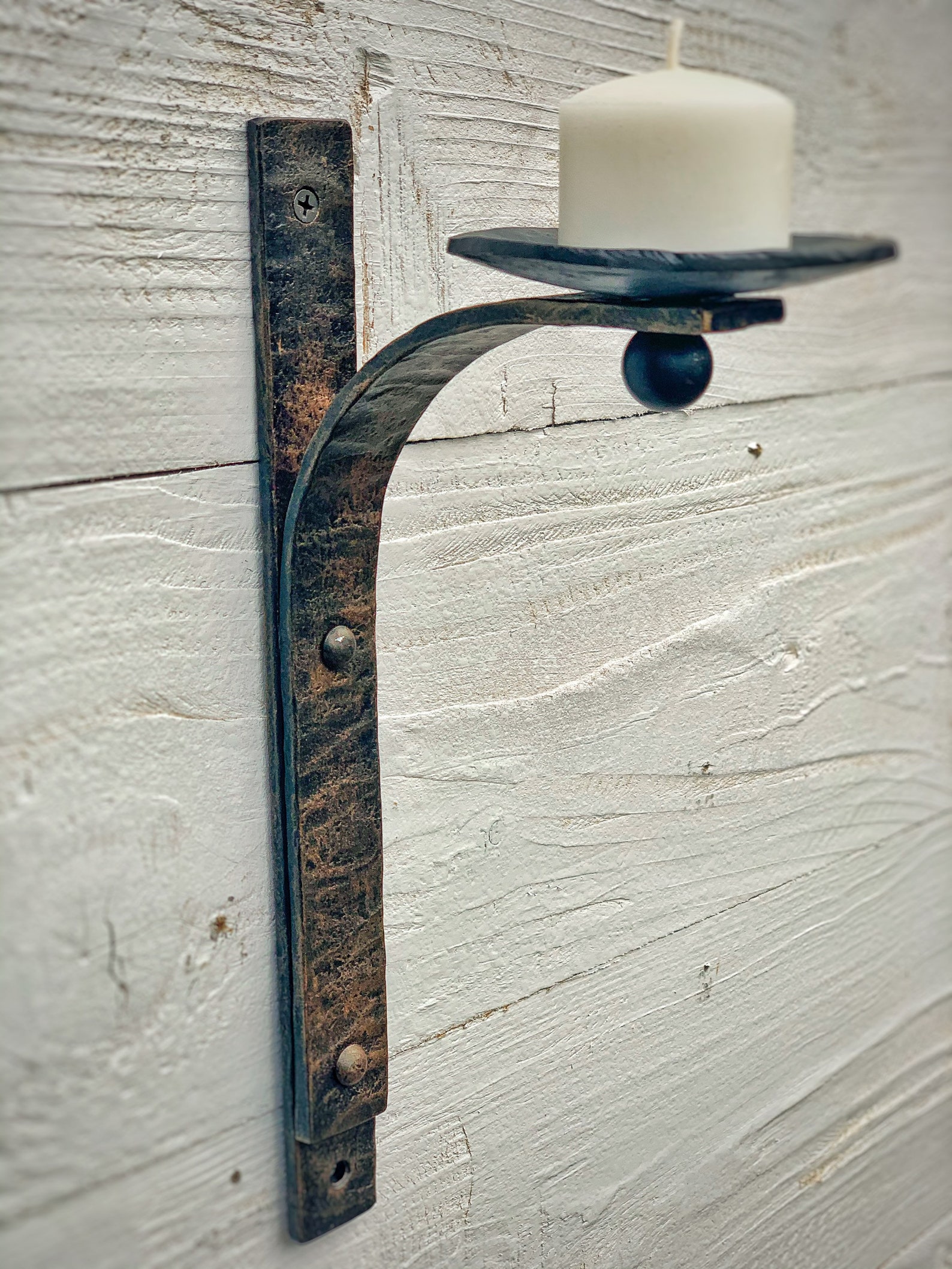 Wrought Iron Candle Wall Sconce. Iron Wall Candle Holder. Etsy