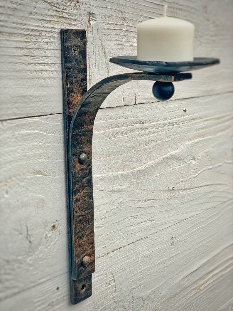 Wrought Iron Candle Wall Sconce. Iron Wall Candle Holder. Etsy
