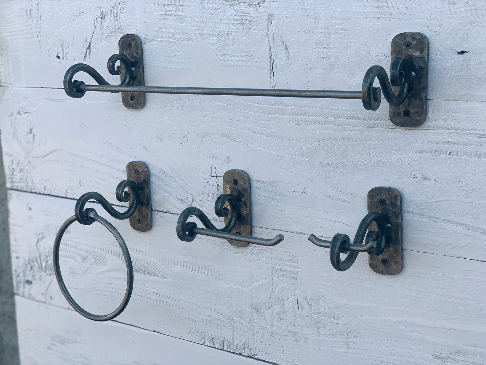 Modern Farmhouse 4 Piece Bathroom Hardware Set. Towel Bar. Etsy