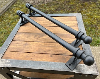 24” Massive iron door handle. Barn door pull. Rustic door decor. Door hardware. Door handle. Wrought iron door handle.