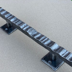 New model. Modern wrought iron door pull. Iron door handle. Modern door decor. Iron door hardware.