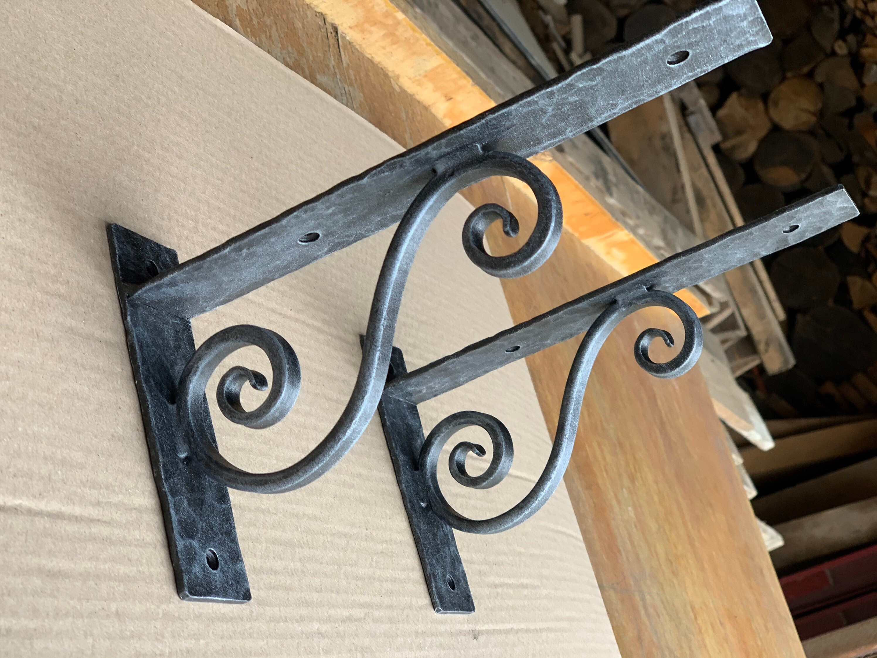 Hand metal shelf brackets. Shelf brackets. Corbels. Etsy