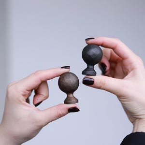 Ball drawer knobs. Hand forger iron drawer knobs. Round drawer knob. Rustic knob. Small drawer knob. Hammered knobs. Sphere drawer knobs.