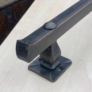 New model. Modern wrought iron door pull. Iron door handle. Modern door decor. Iron door hardware.