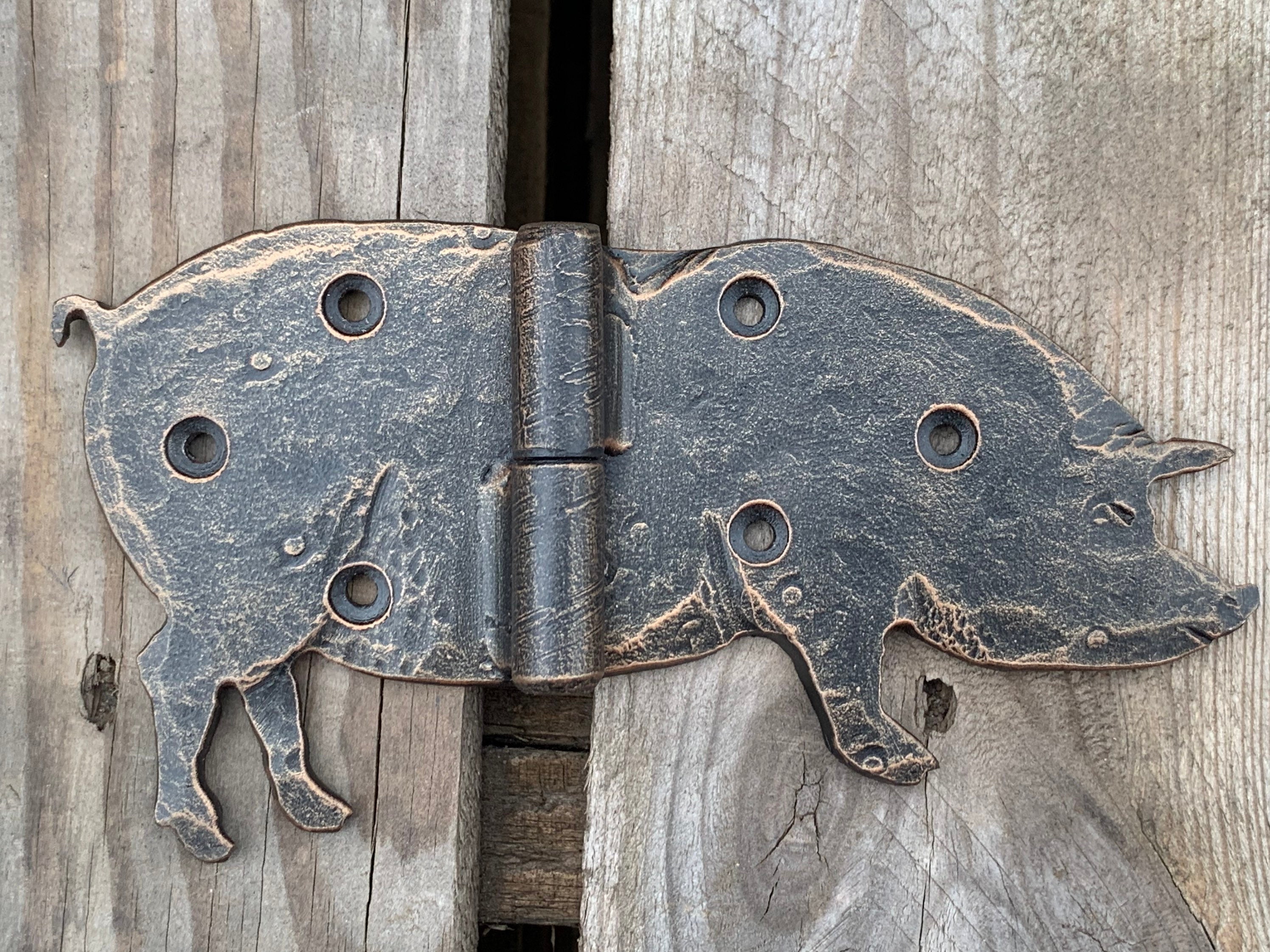 6 inches Door hinges. Gate hinges. Shutter hinges. Farmhouse door. Door hardware. Gate decor. Pig decor. Iron door hinges.