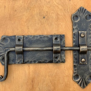 Wrought Iron Door Latch, 100% Hand Forged, Door Hardware, Door Accessories, Gate Latch, Padlock, Gate Lock, Door Lock, Slide Bolt Door Latch