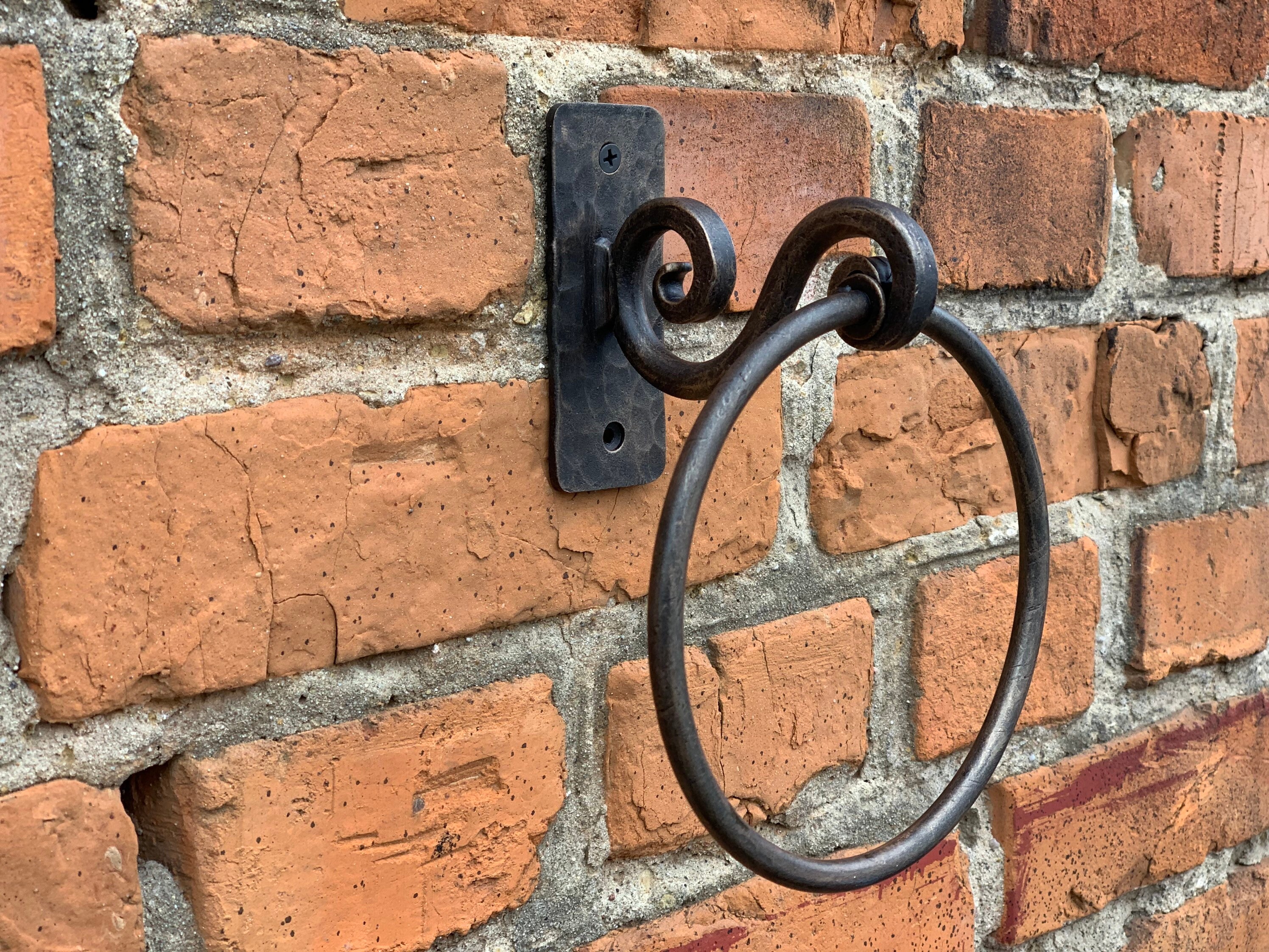 Wrought Iron Towel Ring / Bathroom Hardware Set / Towel Holder Etsy