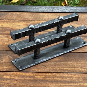 8” Hand forged modern industrial drawer pull. Iron door handle. Door pull. Door hardware