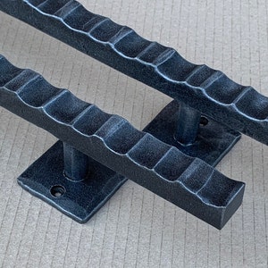 New model. Modern wrought iron door pull. Iron door handle. Modern door decor. Iron door hardware.