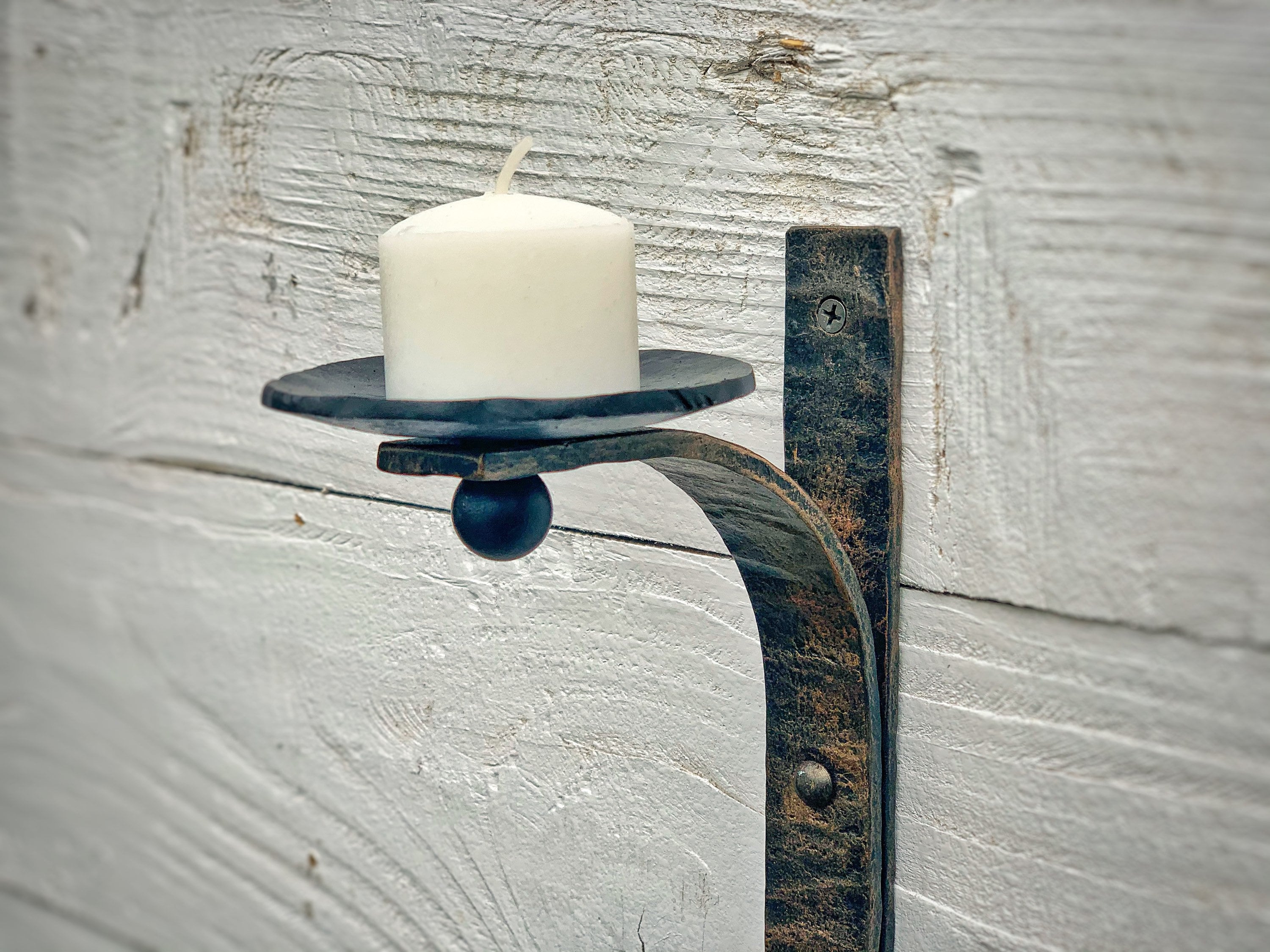 Wrought Iron Candle Wall Sconce. Iron Wall Candle Holder. Ideal